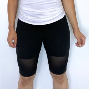 NWT High Waist Black Mesh Biker Shorts